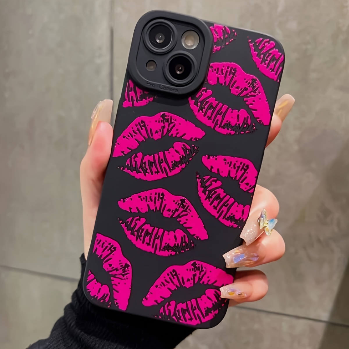 Samsung Galaxy A55 - Rosarote Lippen-Luxus-Musterhülle für Samsung Galaxy S24