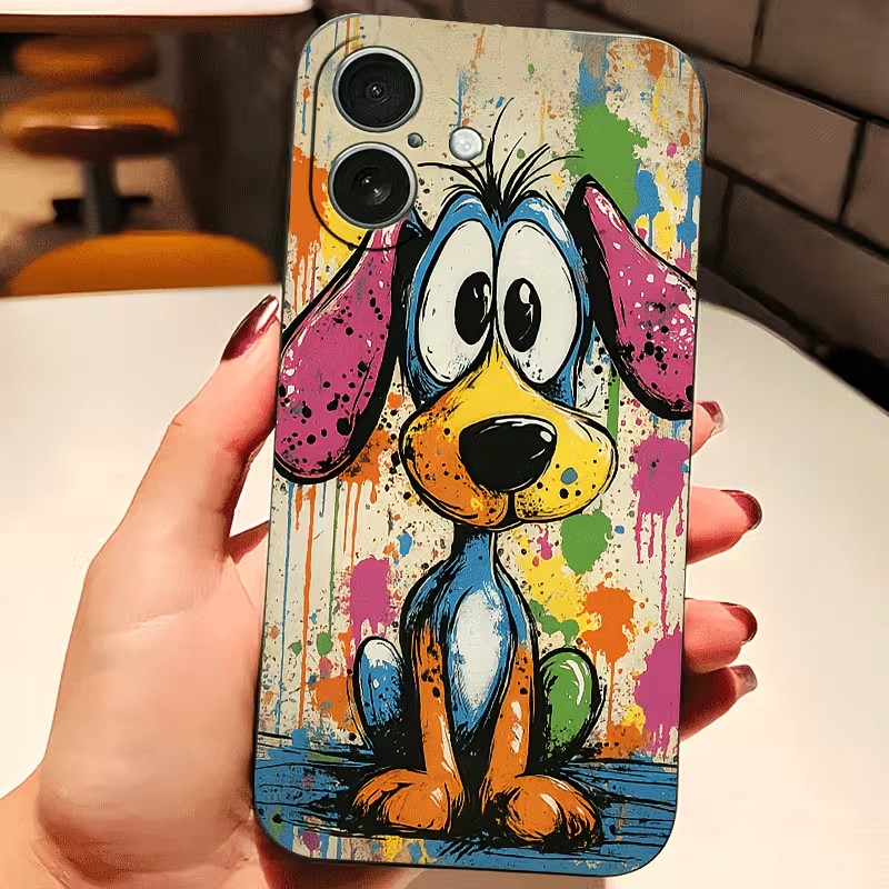 Apple Iphone 15 - Graffiti-Farbige Welpen-TPU-Handyhülle für iPhone 17 16