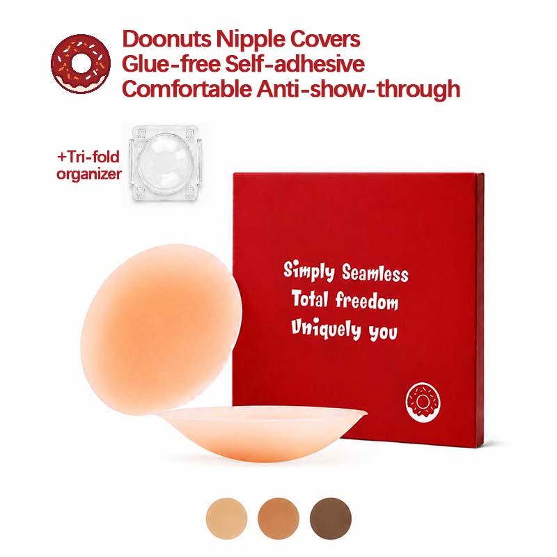 Full Cover Adhesive - DOONUTS BODY Nahtlose Medizinische Silikon-Brustwarzenabdeckungen: Klebstofffrei,